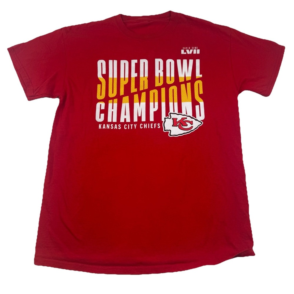 NFL Kansas City Chiefs Football Super Bowl Champs T-shirt Men's Large Red